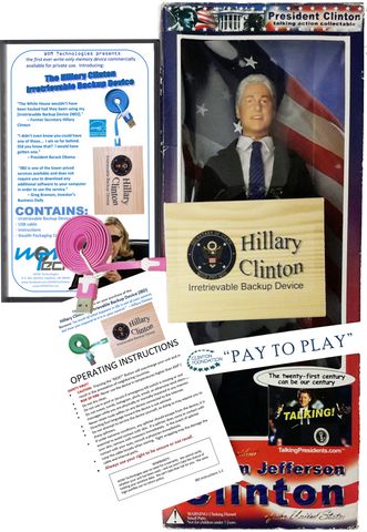 #42 Hillary Clinton IBD with 12" Talking Bill Clinton Collectible Doll